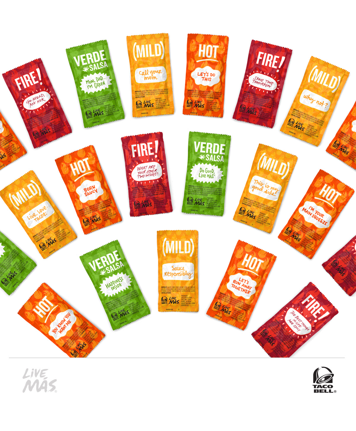 Taco Bell / Sauce Packets - Packaging - Projects - Meat and Potatoes